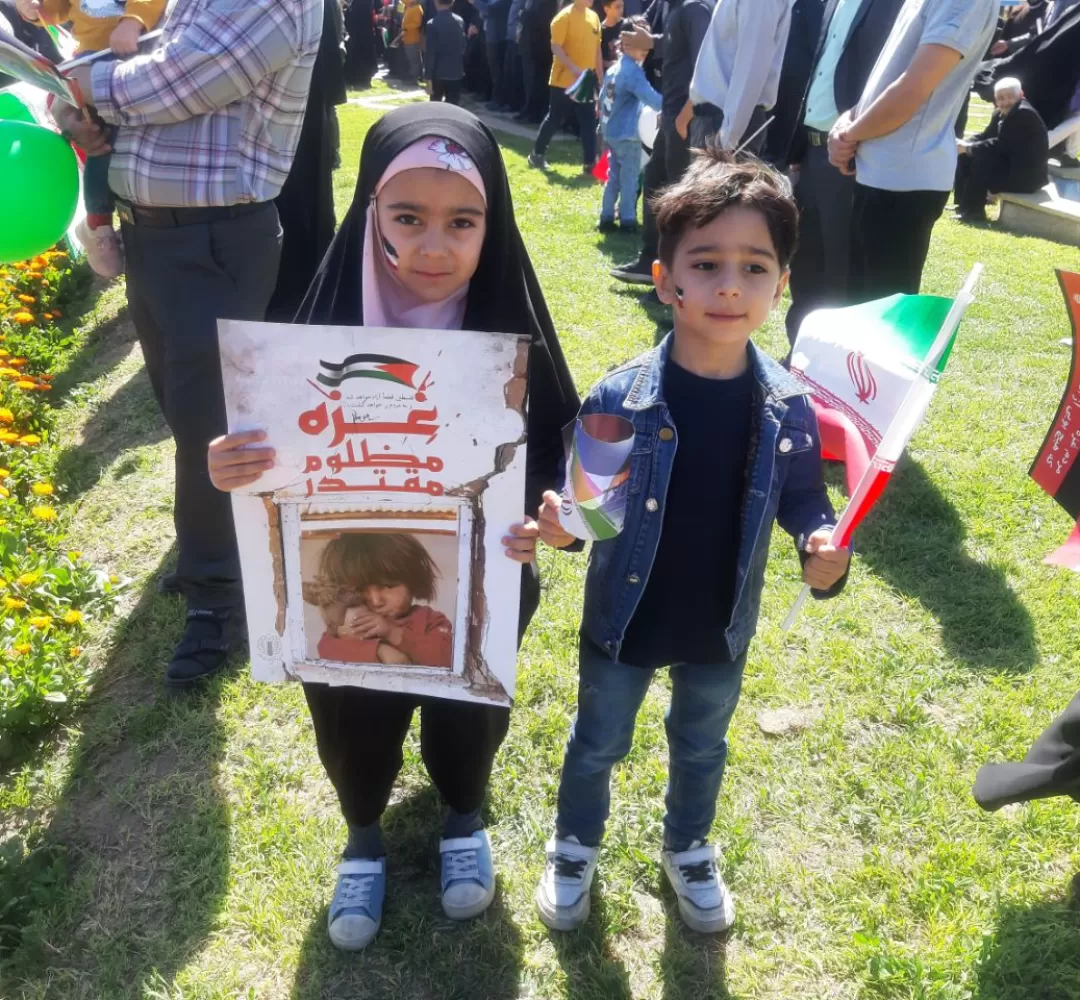 حضور کودکان و نوجوانان ساوجی در راهپیمایی قدس
