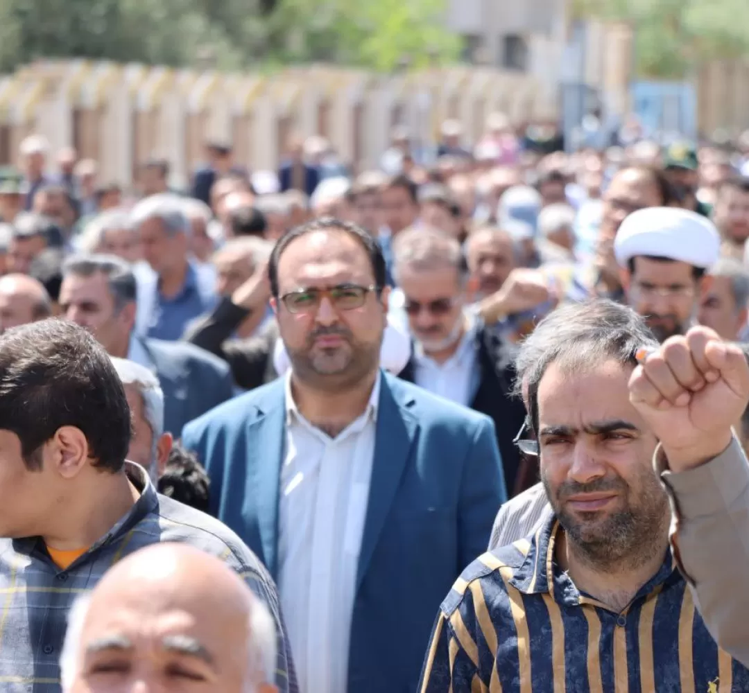 راهپیمایی نمازگزاران ساوجی در حمایت از «وعده صادق»