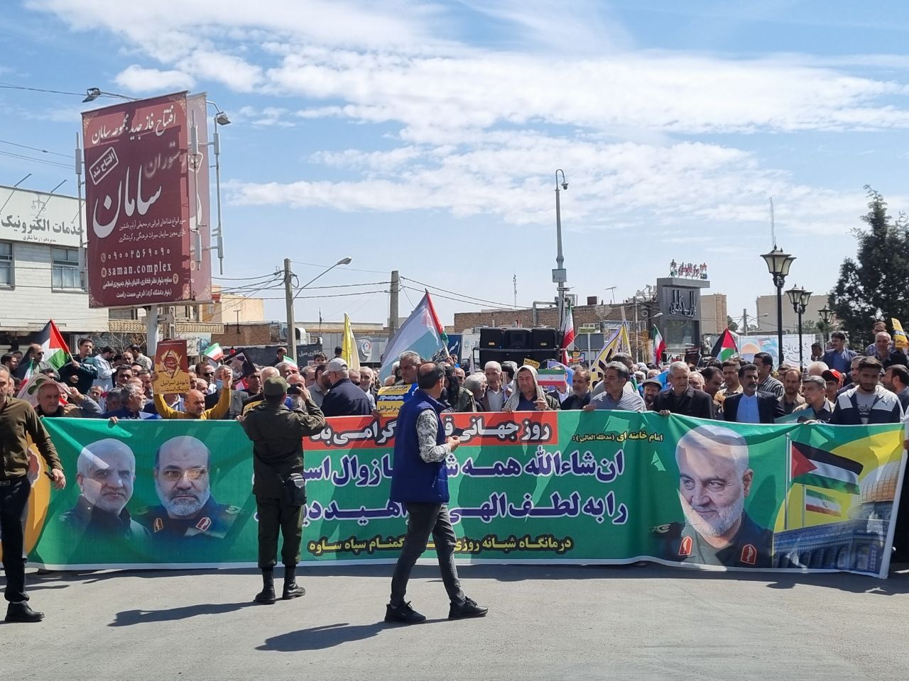 حضور پرشور روزه‌داران ساوجی در روز قدس