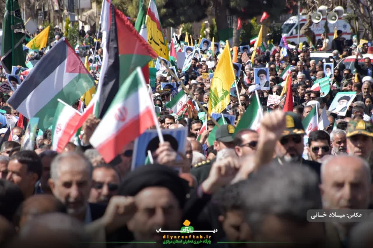 حماسه‌ مردم اراک در راهپیمایی روز قدس