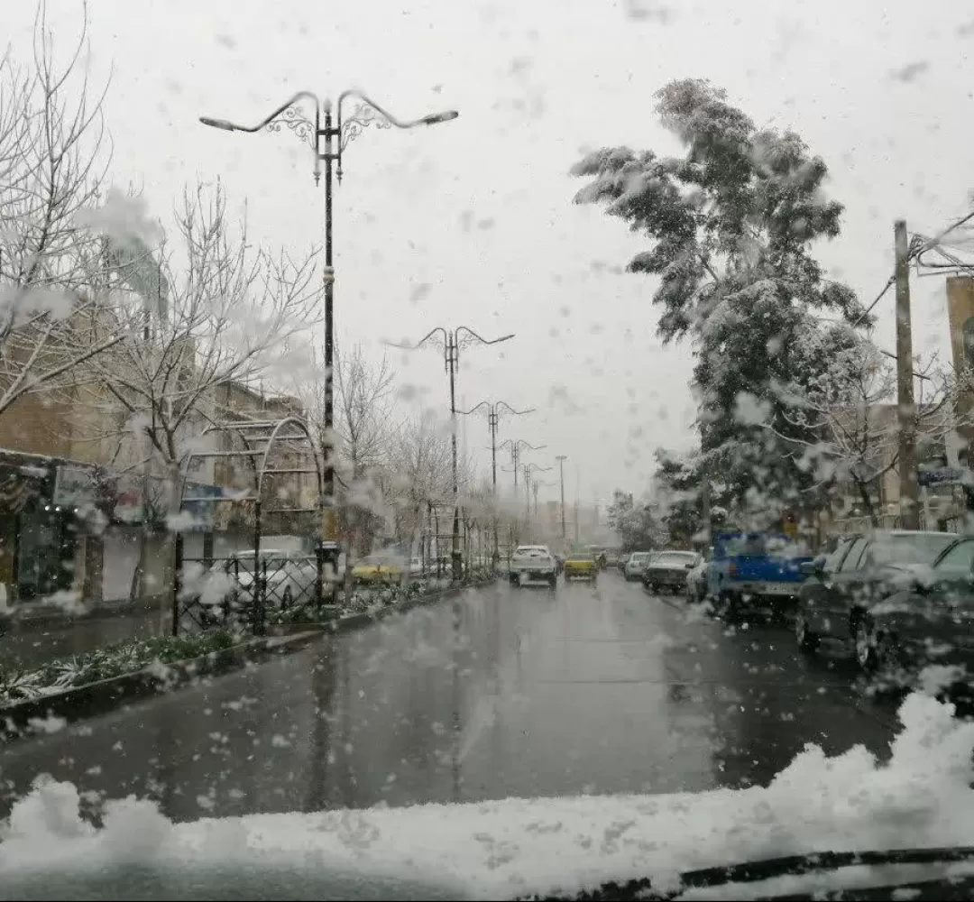 بارش برف در ساوه