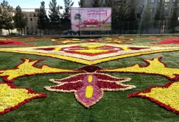 نمایی از بزرگترین فرش گل آسیا در محلات