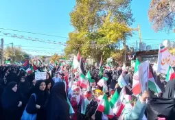 راهپیمایی مردم ساوه در حمایت کودکان غزه