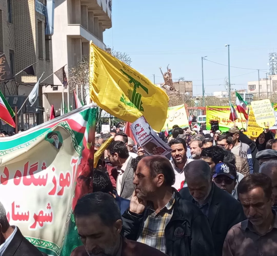 تجمع کشاورزان روستای دمنه خمین در روز قدس
