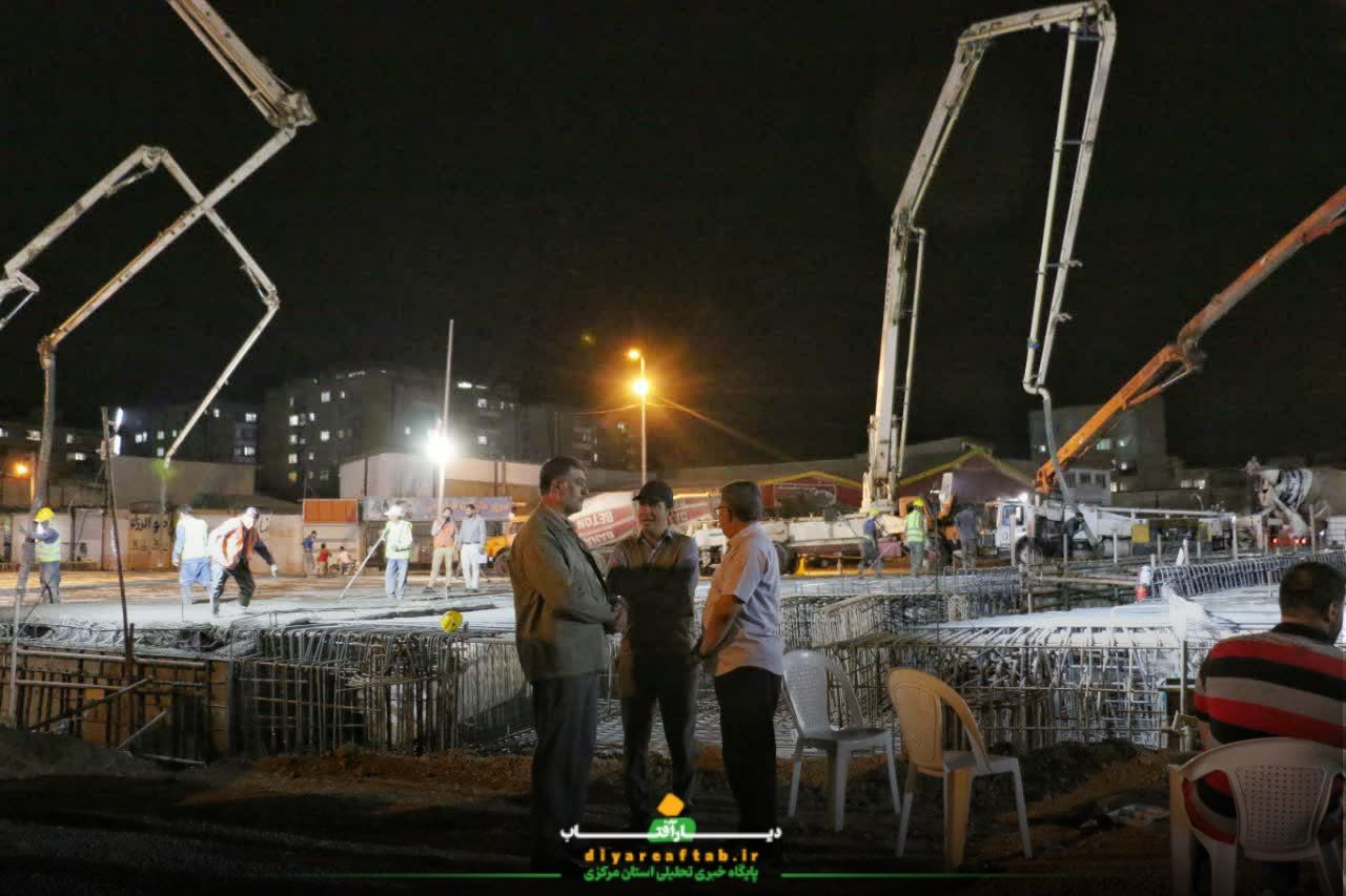 بتن‌ریزی پروژه تقاطع غیرهمسطح فراهان