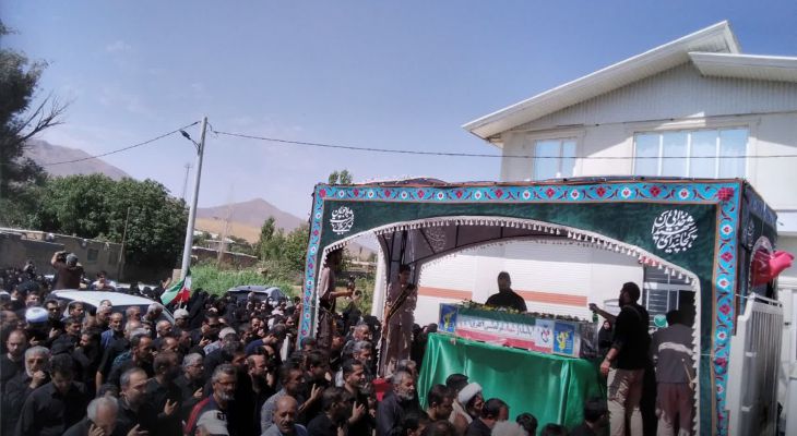تشییع پیکر «شهید مرتضی اکبری» در دهنو